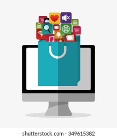 Multimedia mobile applications graphic design, vector illustration