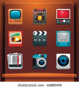 Multimedia. Mobile devices apps/services icons. Part 6 of 12