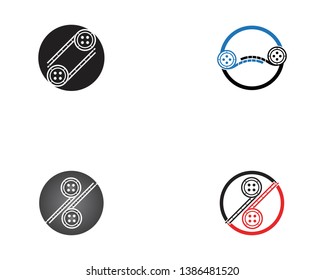 Multimedia movie line logo vector