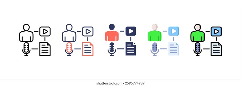 Multimedia Multi Style Icon Set
