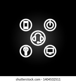 multimedia neon icon. Elements of intelligence set. Simple icon for websites, web design, mobile app, info graphics