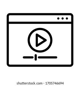 Icono multimedia en sitio web. Vector de línea. Aislar sobre fondo blanco.
