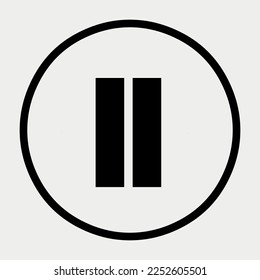 Multimedia pause button icon vector illustration