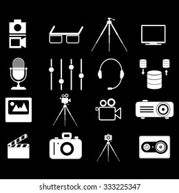 Multimedia - photo, video vector set