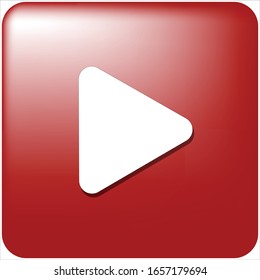 vídeo del botón de reproducción multimedia en color rojo