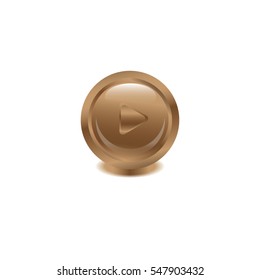 Multimedia Play gold icon. vector