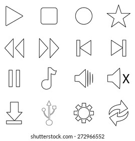 Multimedia play icons set