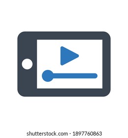 Icono de reproducción multimedia.video,tablet (ilustración vectorial)