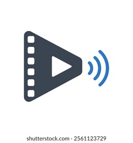 Multimedia Play Sound Icon On White Background