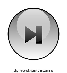 Multimedia player button glass icon vector design