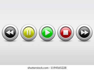 multimedia player button. vector illustration 