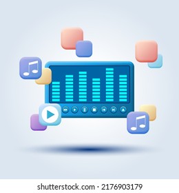 Ilustración de concepto vectorial de estilo de caricatura de reproductor multimedia