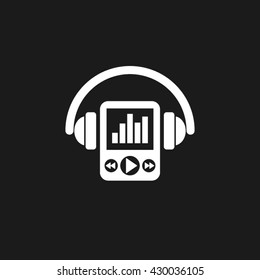 Multimedia player and headphones icon vector illustration