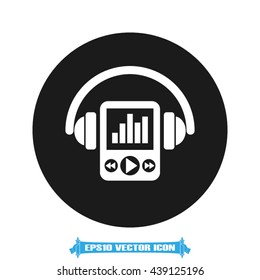 Multimedia player and headphones icon vector illustration eps10