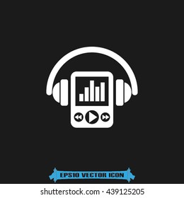 Multimedia player and headphones icon vector illustration eps10