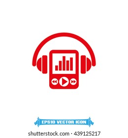 Multimedia player and headphones icon vector illustration eps10