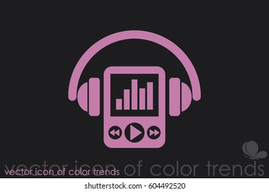 Multimedia player and headphones icon vector illustration eps10.