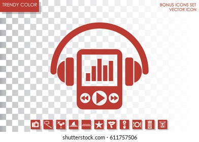 Multimedia player and headphones icon vector illustration eps10.