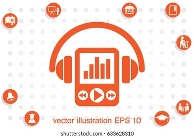 Multimedia player and headphones icon vector illustration eps10.