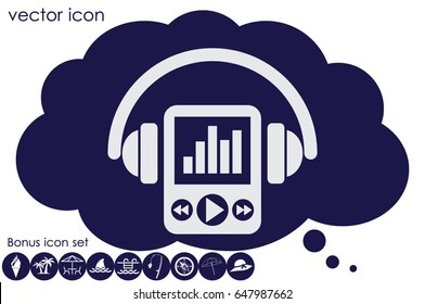 Multimedia player and headphones icon vector illustration eps10.