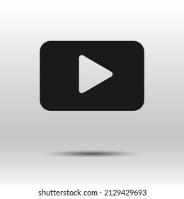 Multimedia player icon. Black square glyph isolated on white background. Best for web, social media and mobile apps. EPS 10.
