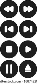 Multimedia Player Icon Set Concept Illustration 