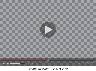 Multimedia player of social media. Video player template for web and mobile apps flat style on transparent background. 