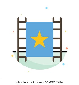 Multimedia, Player, Stream, Star Abstract Flat Color Icon Template. Vector Icon Template background