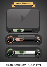 Multimedia player UI . Detailed vector illustration