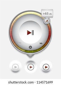 Multimedia player UI tooltip. Detailed vector illustration