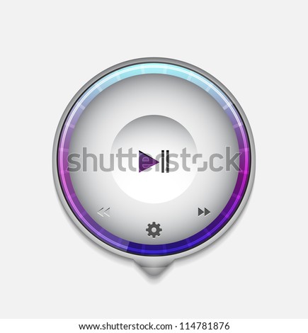 Multimedia player UI tooltip. Detailed vector illustration