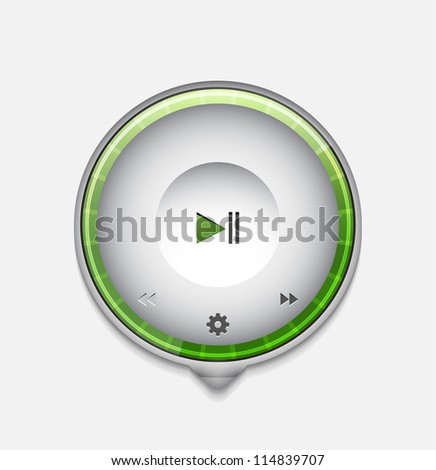 Multimedia player UI tooltip. Detailed vector illustration