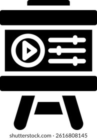 Multimedia Presentation Glyph Vector Icon Design