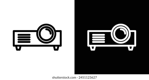Conjunto de iconos de equipos de proyectores multimedia para entretenimiento y Educación