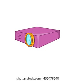 Multimedia projector icon in cartoon style on a white background