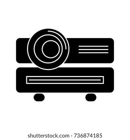 multimedia projector icon, illustration, vector sign on isolated background