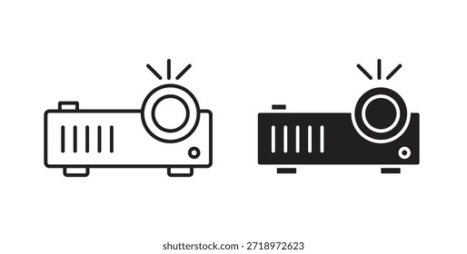 Icono de proyector multimedia. Símbolo, ilustración del logotipo. conjunto de iconos gráficos