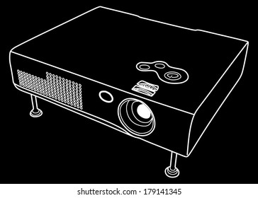 multimedia projector on white background, vector illustration 