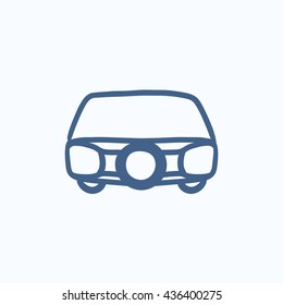 Multimedia-Projektor, Vektorgrafik Symbol einzeln auf Hintergrund. Handgezeichnete Multimedia-Projektorsymbol. Multimedia-Projektor-Skizze für Infografik, Website oder App.