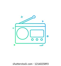 multimedia radio radio station retro technology vintage icon vector desige