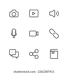Multimedia set of icons for web