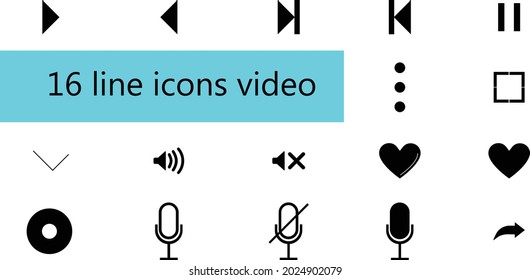 Multimedia  set icons,photo, video, music vector 