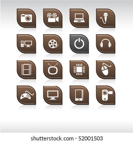 Multimedia set of leaf color icons.
