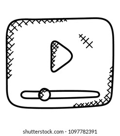 Multimedia sign with play button symbol of media player
