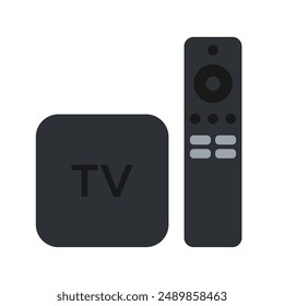 multimedia smart tv box flat vector illustration clipart