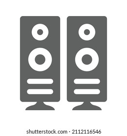 Multimedia, speaker icon. Gray vector graphics.
