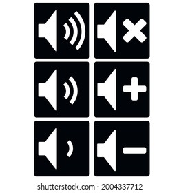 multimedia speaker icon set. volume up, volume down. Vector design Eps 10.