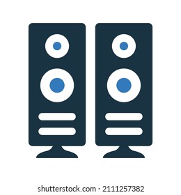 Multimedia, speaker icon. Simple editable vector design isolated on a white background.