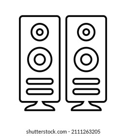 Multimedia, icono de la línea del altavoz. vector de contorno.