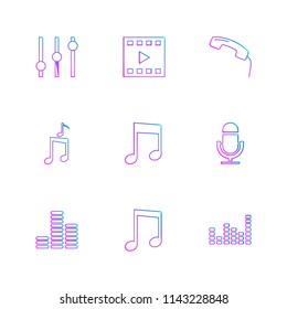 multimedia  speaker  volume  headset  microphone  network  pause  usb  flash  wifi  internet  video  audio  mobile  call  icon vector design  flat  collection style creative  icons